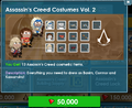 Assassin's Creed Costumes' Vol. 2 purchase screen