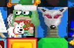 A player standing next to a Head Bangin' Steel Wolf