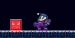 A player equipping the Space Badger (transformed)