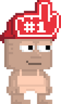 A player wearing the Cartoon Glove Hat Red.