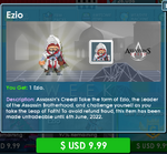 Ezio's purchase screen