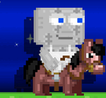 A player wearing the Guild Steed