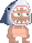 A player wearing the Shark Head.
