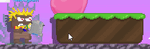 An animated image of a player breaking blocks while equipping a Junk Cannon