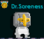 A player wearing the Knight's Helm - Crusader