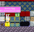 A player standing in front of a placed Bunny Egg