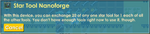 Star Tool Nanoforge's dialog box