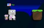 A player wearing the Toy Lock-Bot