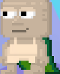A player is wearing the Super Cape - Emerald.