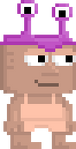 A player wearing the Purple Shore Crab Headband.