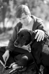 A picture taken of Hamumu with Mia, after which the Puppy Leash is modeled