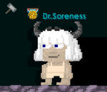 A player wearing the Great Horned Hair