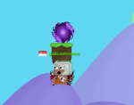 A player attracted to a Gravity Well