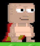 A player wearing the Super Cape - Red