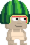 A player wearing the Watermelon Helmet.