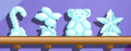 An in-game look of the four different forms of the Ice Sculptures in the order they appear