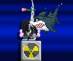 A player wearing an Alpha Great White Shark Leash