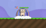 A player with the Rainbow Cloud Rider equipped