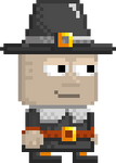 A player wearing the Pilgrim's (male) set
