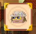 A player's face on a posh portrait