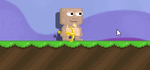 A player with the Golden Pickaxe equipped