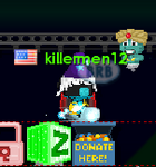 A player with an Onisim's Genie equipped.