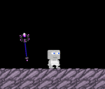 A player wearing the Radiant Doom Staff