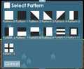 The available patterns for the block