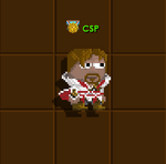 A player wearing a full Ezio's set