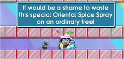 Message when a player uses Oriental Spice Spray on a non-Chinese New Year tree.