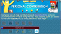 A screenshot of the Personal Contribution window