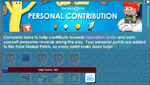 A screenshot of the Personal Contribution window