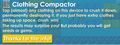 Clothing Compactor's dialog box