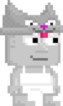 A player wearing the Grey Cat As A Hat