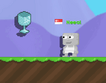 A player picking up an Adventure Item - Crystal Goblet