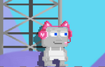 A player wearing the Kitty Headphones