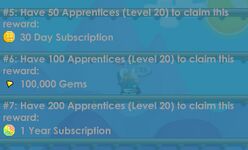 The three final rewards obtainable by mentors.