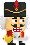A player wearing the Nutcracker set.