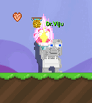A player wearing the Torch of Enlightenment