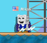 A player facing left while wearing the Tragicomic Mask