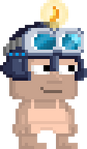 A player wearing the Dwarven Mining Helm.