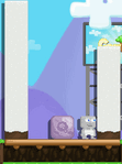 A player jumping with and without the Lunar Crater