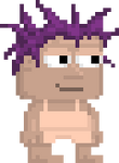 A player wearing the Crazy Purple Hair