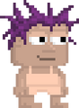 A player wearing the Crazy Purple Hair