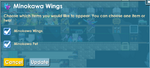 The Minokawa Wings' customization UI