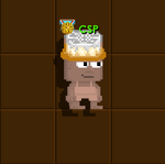 A player wearing a Purity Mooncake Hat