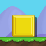 A Yellow Block placed on top of a Dirt