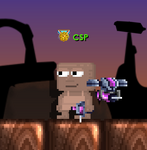 A player wearing a Nano Nurse Bot