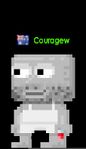 A player with the Action Hero Stubble equipped