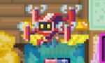A flying red drone pet.